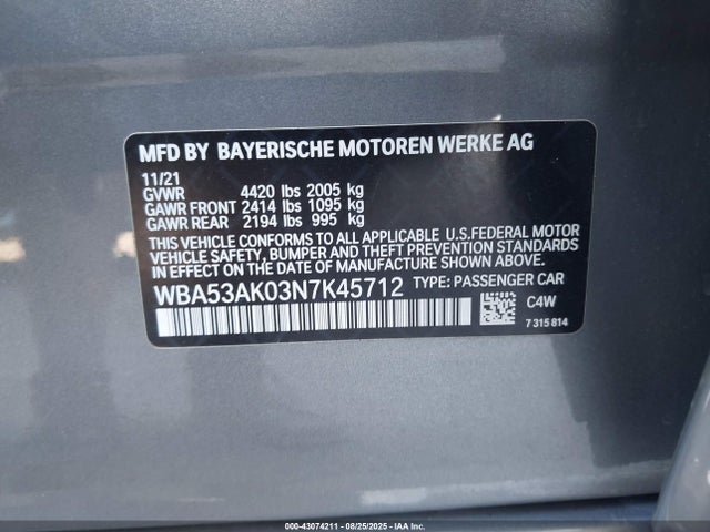 WBA53AK03N7K45712 BMW 228I