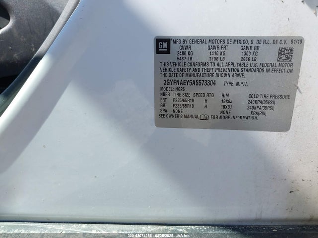 2010 CADILLAC SRX 3GYFNAEY5AS573304 Photo 8