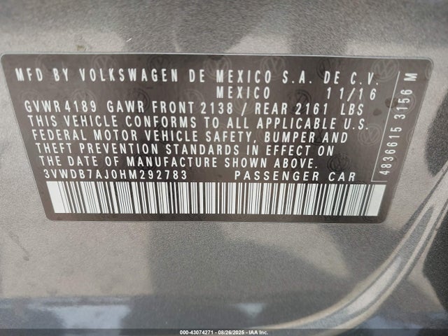 3VWDB7AJ0HM292783 Volkswagen 1.4 tsi