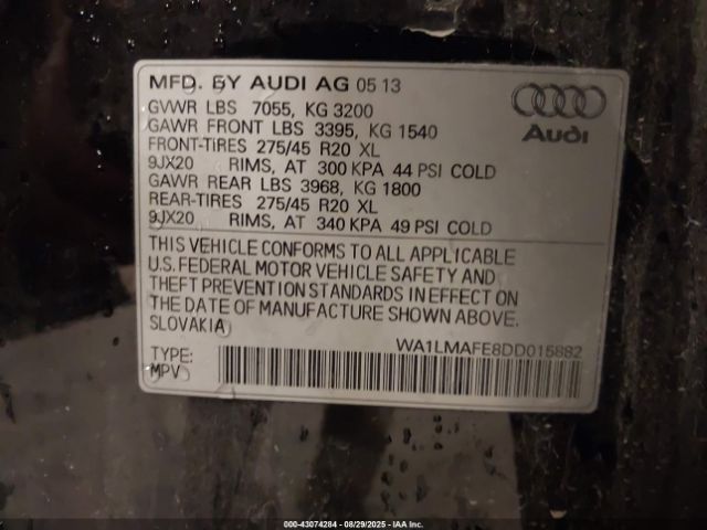 2013 AUDI Q7 WA1LMAFE8DD015882 Photo 8