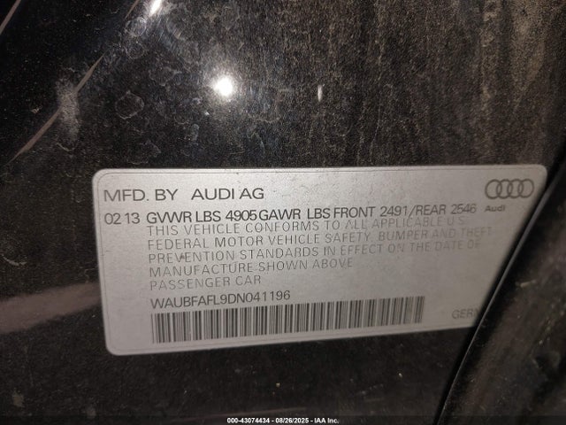 2013 AUDI A4 WAUBFAFL9DN041196 Photo 8