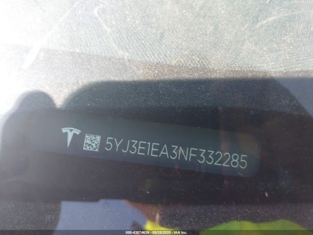 2022 TESLA MODEL 3 5YJ3E1EA3NF332285 Photo 8