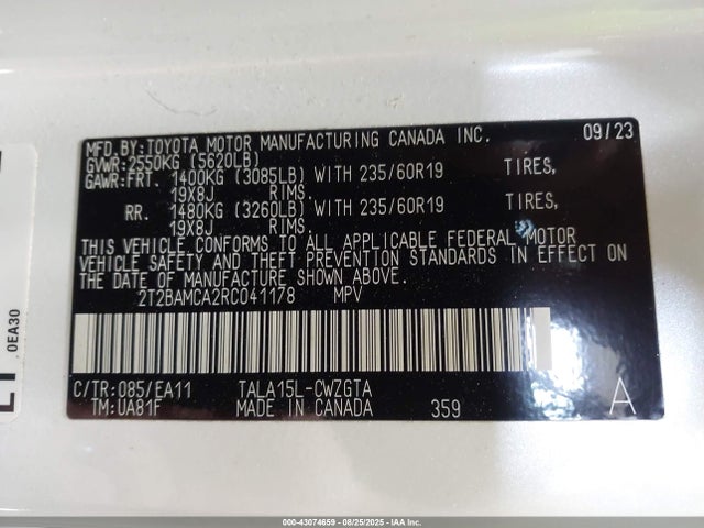 Lexus t24a-fts 2024 2T2BAMCA2RC041178 Image 9