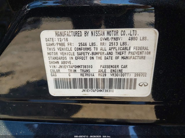 JN1EV7AP0HM739310 Infiniti Q50