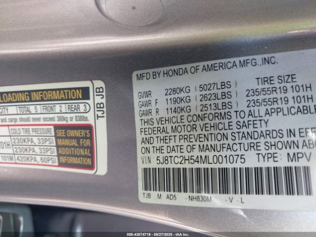 2021 ACURA RDX 5J8TC2H54ML001075 Photo 8