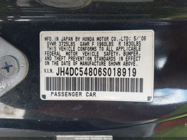 2006 ACURA RSX JH4DC54806S018919 Photo 8