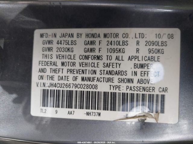 2009 ACURA TSX JH4CU26679C028008 Photo 8