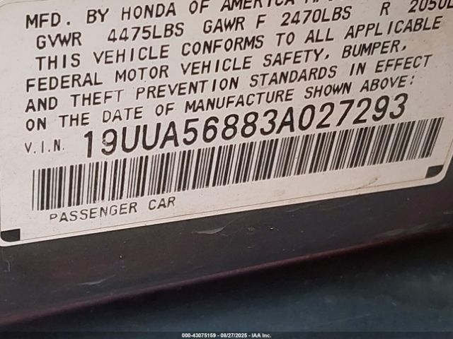 2003 ACURA TL 19UUA56883A027293 Photo 8