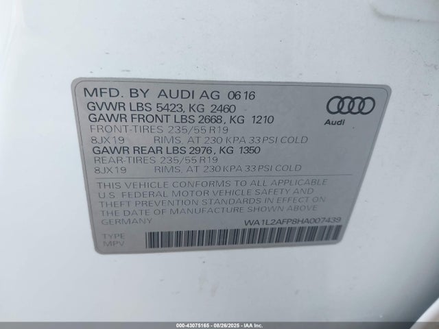 2017 AUDI Q5 WA1L2AFP8HA007439 Photo 8