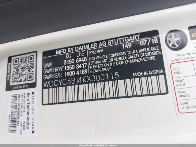 Продажа на аукционе авто 2019 Mercedes-benz G 550 4matic, vin: WDCYC6BJ4KX300115, номер лота: 43075361