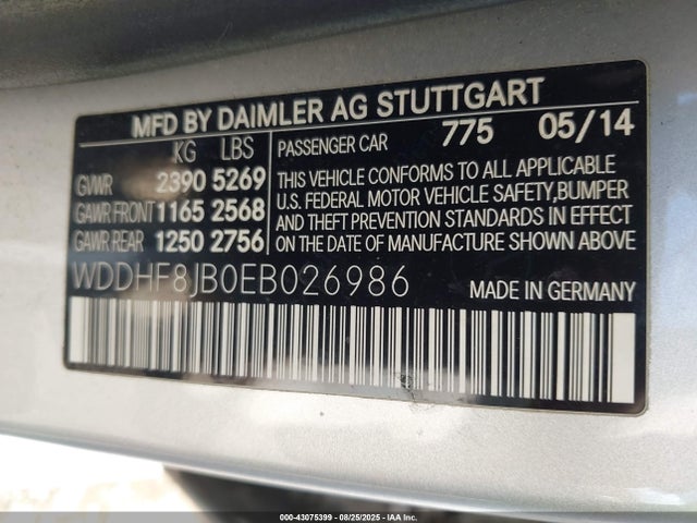 Mercedes-Benz 2014 2014 WDDHF8JB0EB026986 Image 9
