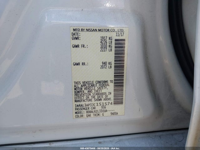 1N4AL3AP3JC151574 Nissan 2018