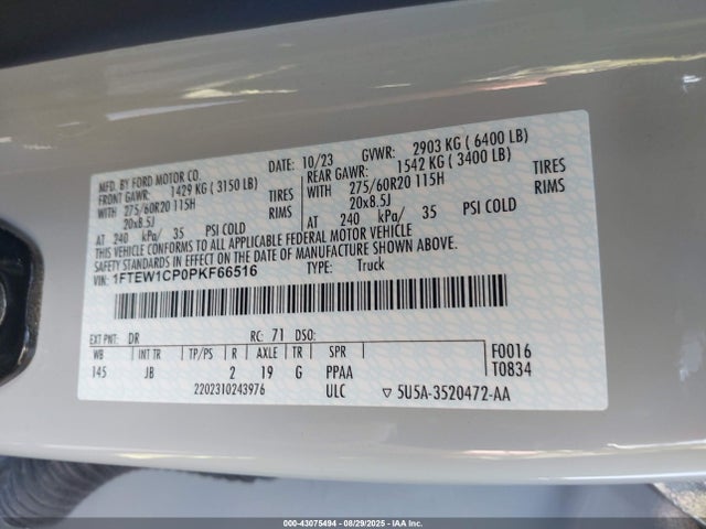 Ford 2.7l-4v 2023 1FTEW1CP0PKF66516 Image 9