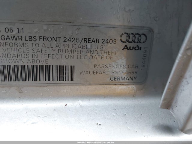 2011 AUDI A4 WAUEFAFL1BN054566 Photo 8