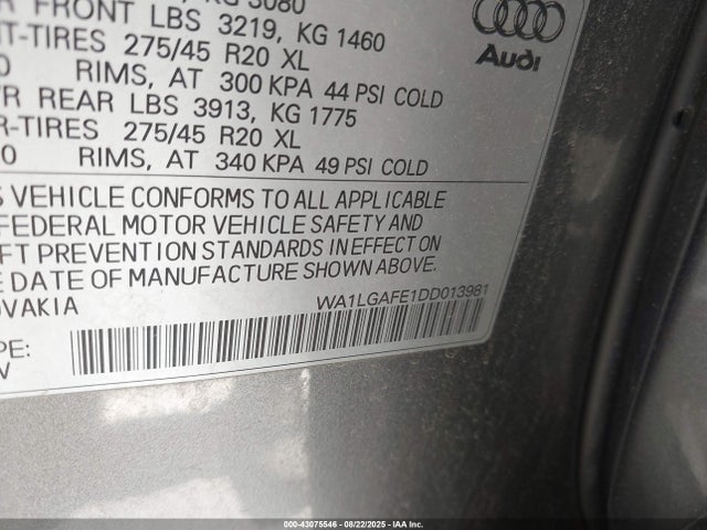 2013 AUDI Q7 WA1LGAFE1DD013981 Photo 8