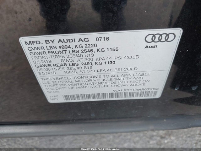 2017 AUDI Q3 WA1JCCFS4HR003863 Photo 8