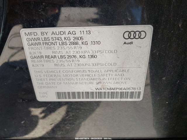 2014 AUDI Q5 WA1CMAFP9EA057613 Photo 8