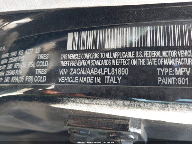 ZACNJAAB4LPL81890 Jeep Renegade