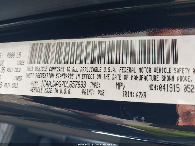 Aukcja sprzedaży 2013 Jeep Wrangler Sport, vin: 1C4AJWAG7DL657933, numer aukcji: 43075718