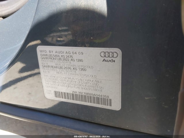 2009 AUDI Q5 WA1KK78R89A044358 Photo 8