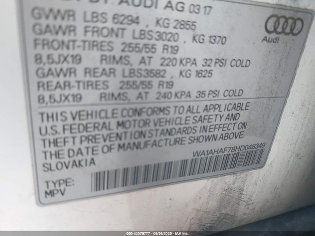 2017 AUDI Q7 WA1AHAF78HD048349 Photo 8