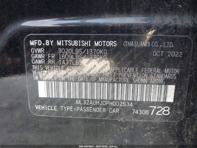 2023 MITSUBISHI MIRAGE ML32AUHJ0PH002534 Photo 8