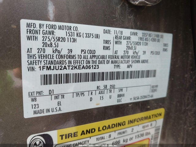 1FMJU2AT2KEA06123 Ford 3.5l gtdi