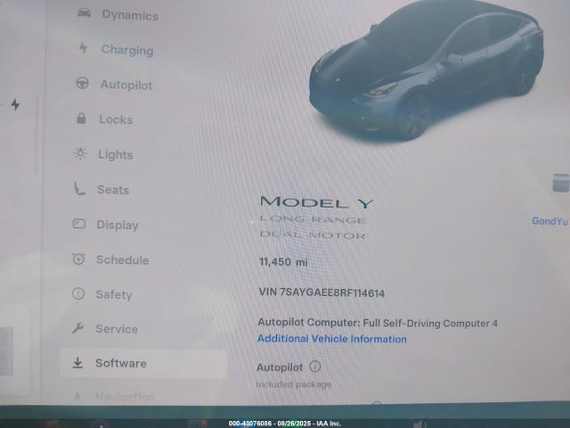 7SAYGAEE8RF114614 Tesla Model Y