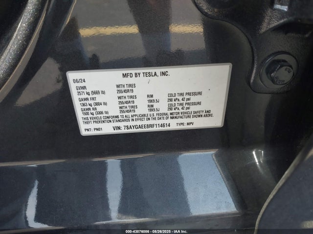 7SAYGAEE8RF114614 Tesla Model Y