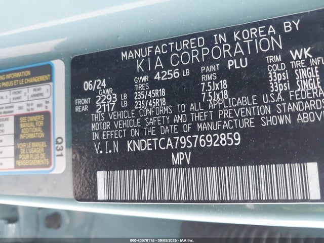 KIA t-gdi gamma-ii 2025 KNDETCA79S7692859 Image 9