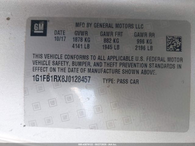 2018 CHEVROLET CAMARO 1G1FB1RX8J0128457 Photo 8