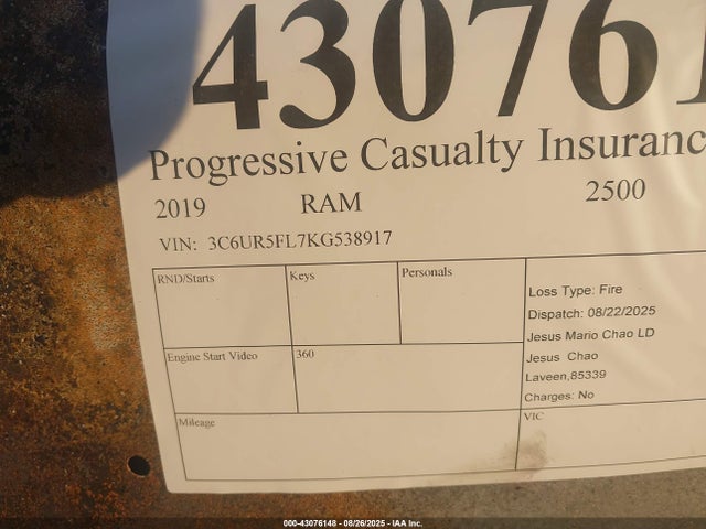 RAM 2019 2019 3C6UR5FL7KG538917 Image 9
