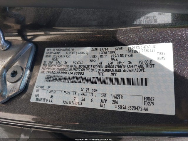 1FMCU0J99FUA98862 Ford Escape