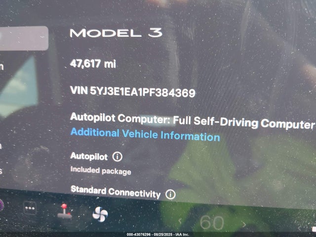 5YJ3E1EA1PF384369 Tesla MODEL 3