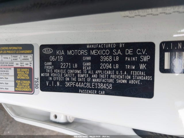 KIA t-gdi gamma 2020 3KPF44AC8LE138458 Image 9