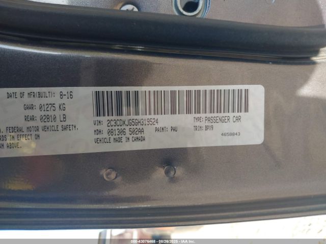 2016 DODGE CHARGER 2C3CDXJG5GH319524 Photo 8