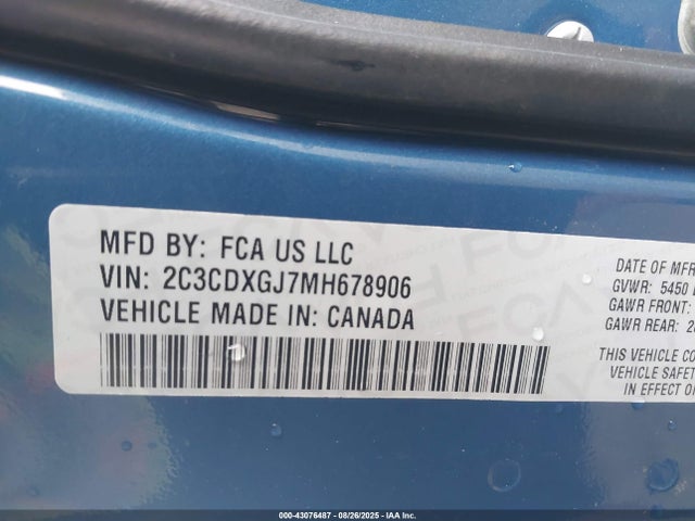 Dodge 2021 2021 2C3CDXGJ7MH678906 Image 9