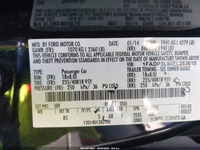 1FADP3L90EL253615 Ford 2014