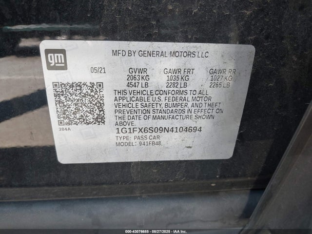 1G1FX6S09N4104694 Chevrolet 2022