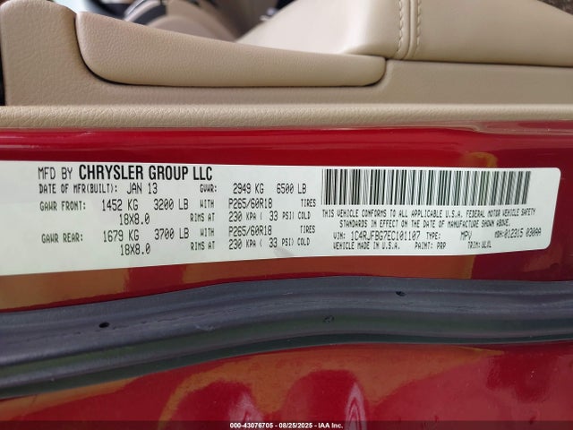 Jeep Grand Cherokee 2014 1C4RJFBG7EC101107 Image 9