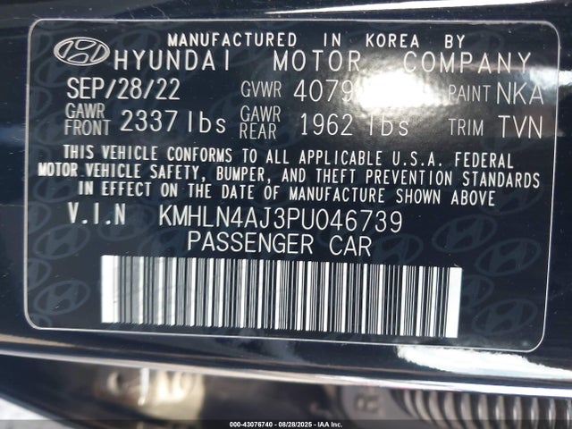 Hyundai gdi kappa 2023 KMHLN4AJ3PU046739 Image 9