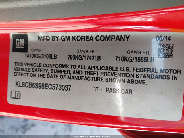 KL8CB6S98EC573037 Chevrolet ll0