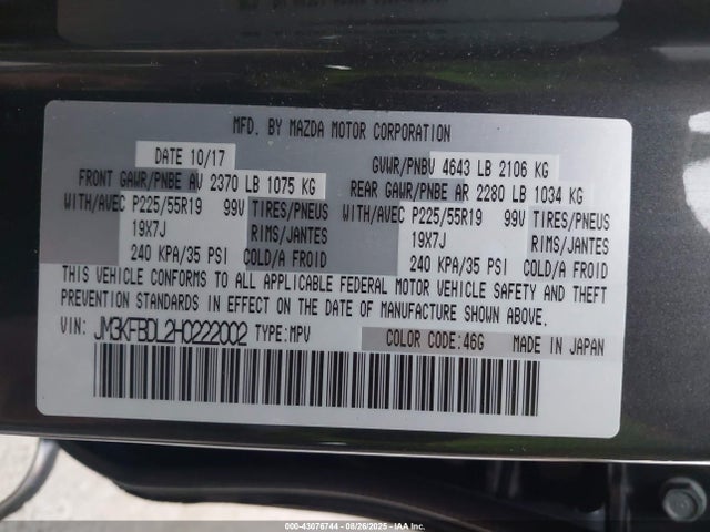 Mazda py 2017 JM3KFBDL2H0222002 Image 9
