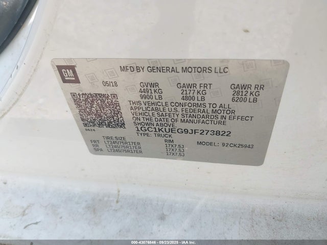 1GC1KUEG9JF273822 Chevrolet l96 - e85 max, iron