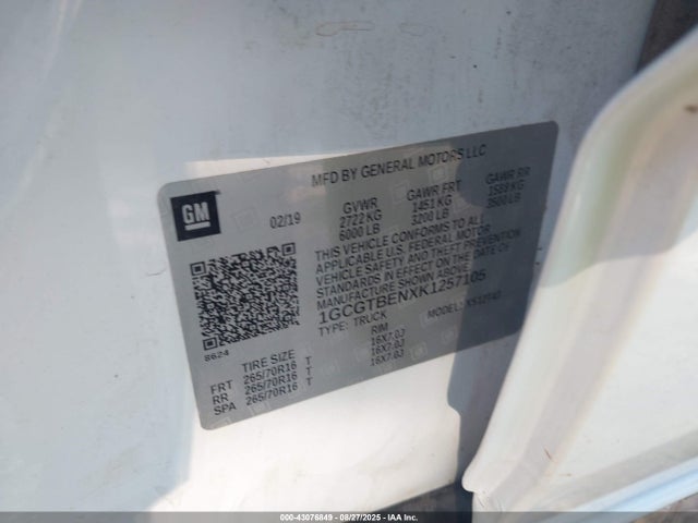1GCGTBENXK1257105 Chevrolet lg2 - di: direct injection, vvt: variable valve timing, alum, var2, gen2
