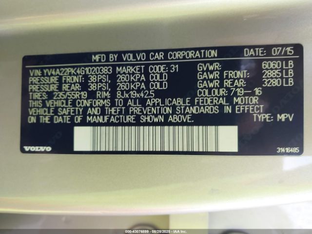 2016 VOLVO XC90 YV4A22PK4G1020383 Photo 8