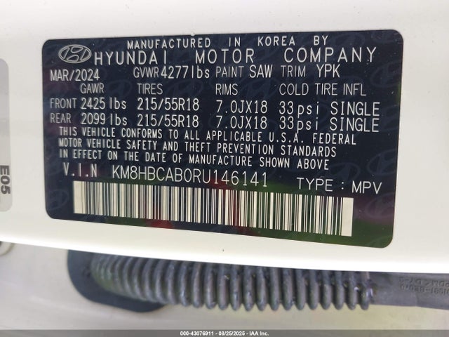 KM8HBCAB0RU146141 Hyundai mpi nu pe