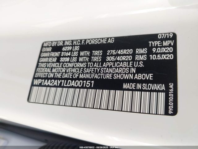 2020 PORSCHE CAYENNE WP1AA2AY1LDA00151 Photo 8