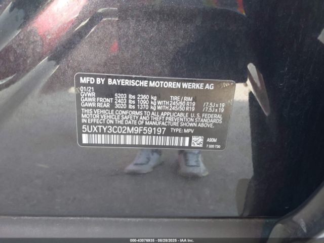 2021 BMW X3 5UXTY3C02M9F59197 Photo 8