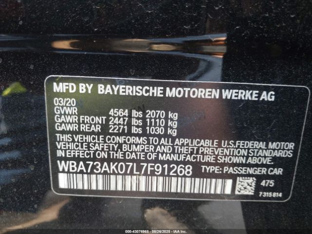 2020 BMW 228I GRAN COUPE WBA73AK07L7F91268 Photo 8